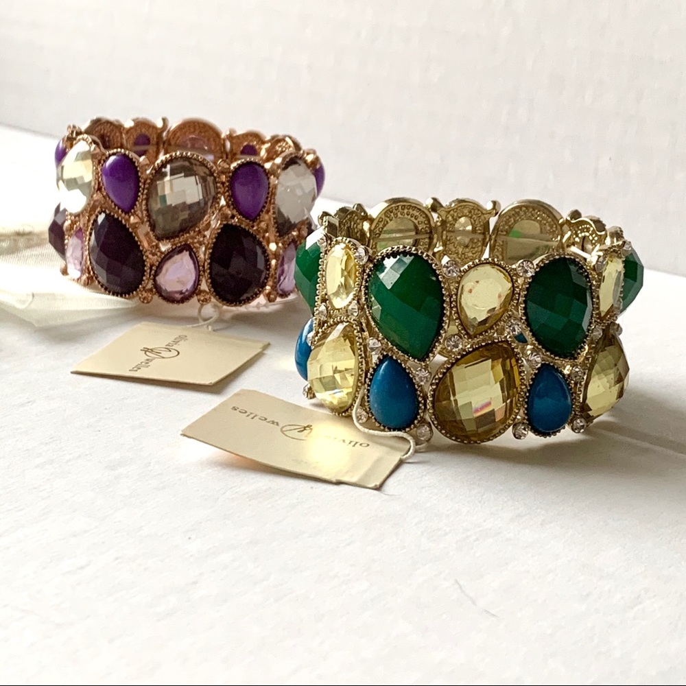 2 Olivia Welles Stretchy Crystal Bracelets